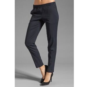 Theory Womens Malaya Katla Pants Cropped Stretch Waist Dark Blue Medium